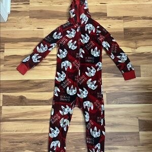 Cozy Red Kids One Piece with Fun Print